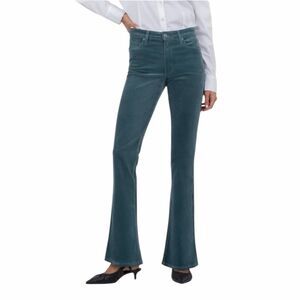 NEW KUT FROM THE KLOTH ANA HIGH RISE FAB AB FLARE GREEN CORDUROY SZ 14